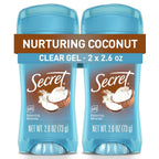 Secret Fresh Antiperspirant Deodorant for Women. 72hr Breathable Sweat & Odor Protection. Instant Freshness & Gentle. PH Balancing Minerals. Clear Gel. Nurturing Coconut Scent. 2.6 oz (Pack of 2)