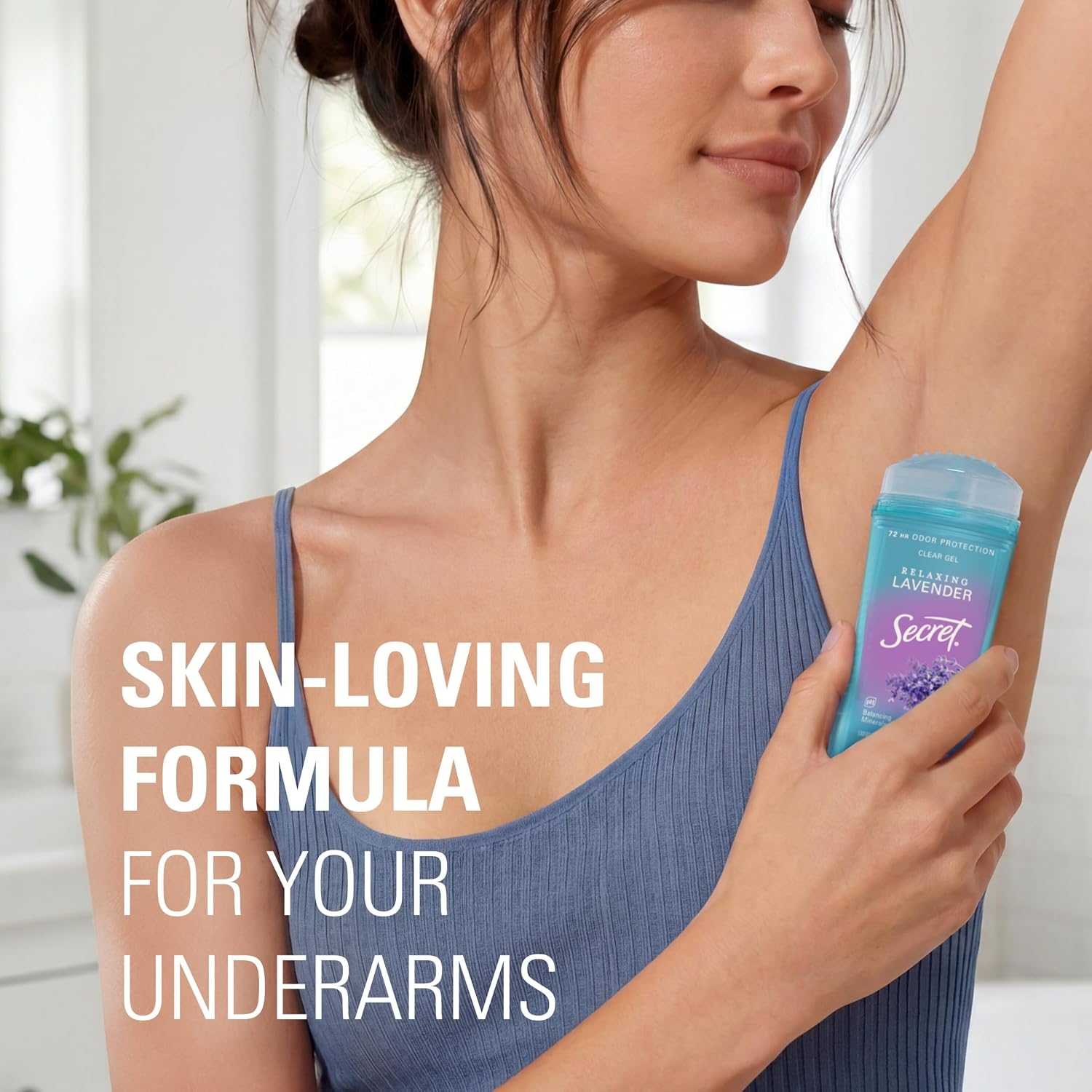 Secret Fresh Antiperspirant Deodorant for Women. 72hr Breathable Sweat & Odor Protection. Instant Freshness & Gentle. PH Balancing Minerals. Clear Gel. Relaxing Lavender Scent. 3.4 oz