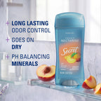 Secret Fresh Antiperspirant Deodorant for Women. 72hr Breathable Sweat & Odor Protection. Instant Freshness & Gentle. PH Balancing Minerals. Clear Gel. Sweet Nectarine Scent. 2.6 oz