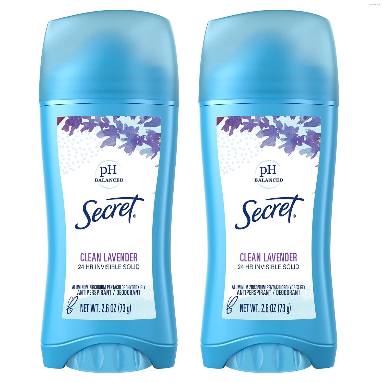 Secret Antiperspirant and Deodorant for Women. 24hr Sweat & Odor Protection. PH Balanced Protection. Gentle on Skin. Invisible Solid. Clean Lavender Scent. 2.6 oz (Pack of 2)