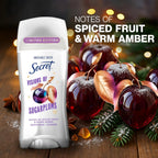 Secret Fresh Antiperspirant Deodorant. Visions of Sugarplums Scent. 2.6oz | 72 Hour Holiday Sweat & Odor Protection with Pro-Hyaluronic Acid. Limited Edition Invisible Solid. pH Balancing Minerals