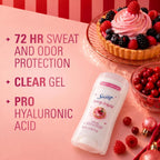 Secret Fresh Antiperspirant Deodorant for Women. 72hr Holiday Sweat & Odor Protection with Pro-Hyaluronic Acid. Clear Gel. PH Balancing Minerals. Berry Bright Scent. 2.6 oz