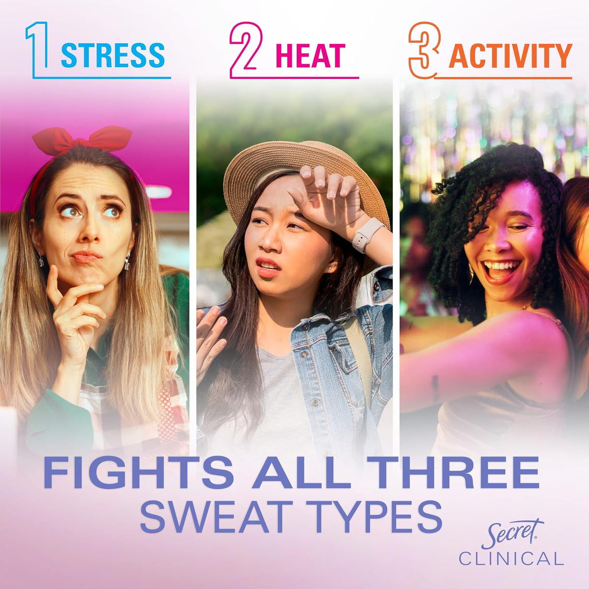 Secret Clinical Strength Antiperspirant Deodorant for Women. Couldn't Be Lovelier. 3X Sweat Protection. 72hr Sweat & Odor Protection. PH Balanced. Invisible Solid. Raspberry & Bubbles Scent. 2.6 oz