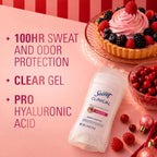 Secret Clinical Strength 100HR Sweat & Odor. Clear Gel Antiperspirant Deodorant for Women. 3X Stress Protection with Hyaluronic Acid. PH Balancing Minerals. Merry Berry Scent. 2.6 oz