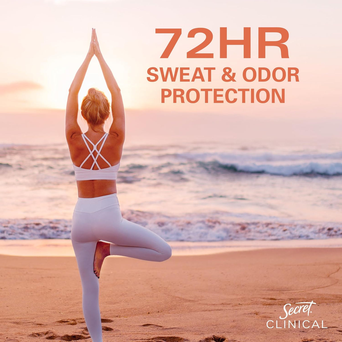 Secret Clinical Strength Antiperspirant Deodorant for Women. 3X Stress Protection. 72hr Sweat & Odor Protection. Pro-Hyaluronic Acid. Invisible Solid. Mandarin Summer Fizz Scent. 1.6 oz