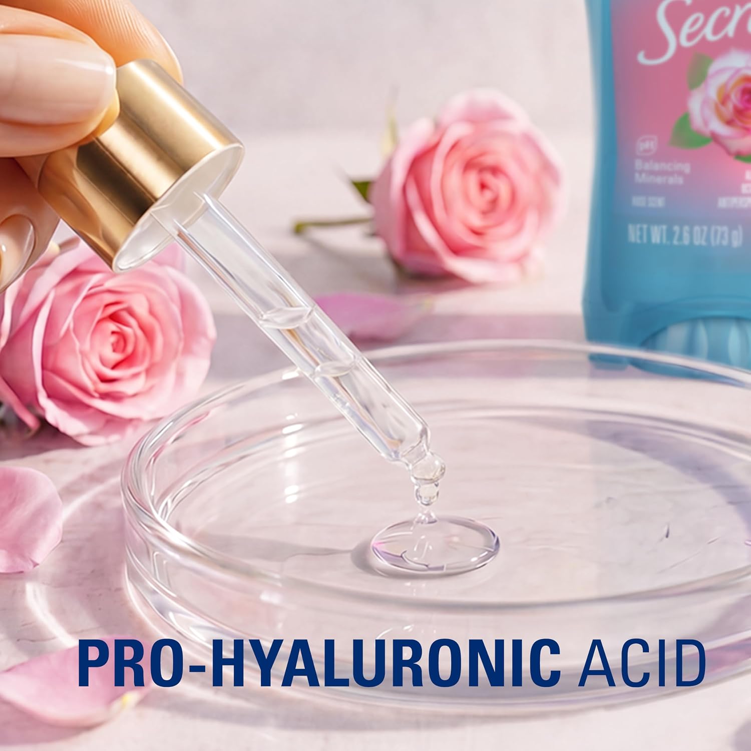 Secret Fresh Antiperspirant Deodorant for Women. 72hr Breathable Sweat & Odor Protection. Instant Freshness & Gentle. PH Balancing Minerals. Clear Gel. Delicate Rose Scent. 2.6 oz (Pack of 2)