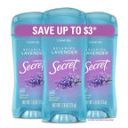 Secret Fresh Antiperspirant Deodorant for Women. 72hr Breathable Sweat & Odor Protection. Instant Freshness & Gentle. PH Balancing Minerals. Clear Gel. Relaxing Lavender Scent. 2.6 oz (Pack of 3)