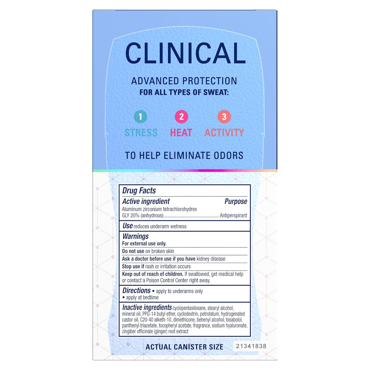 Secret Clinical Strength Antiperspirant and Deodorant for Women. Free & Sensitive. 3X Stress Sweat Protection. PH Balancing Minerals. Soft Solid. Unscented. 1.6 oz (Pack of 3)