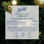 Secret Fresh Antiperspirant Deodorant for Women. Fireside Fir Scent. 2.6oz | 72 Hour Holiday Sweat & Odor Protection with Pro-Hyaluronic Acid. Limited Edition Invisible Solid. pH Balancing Minerals