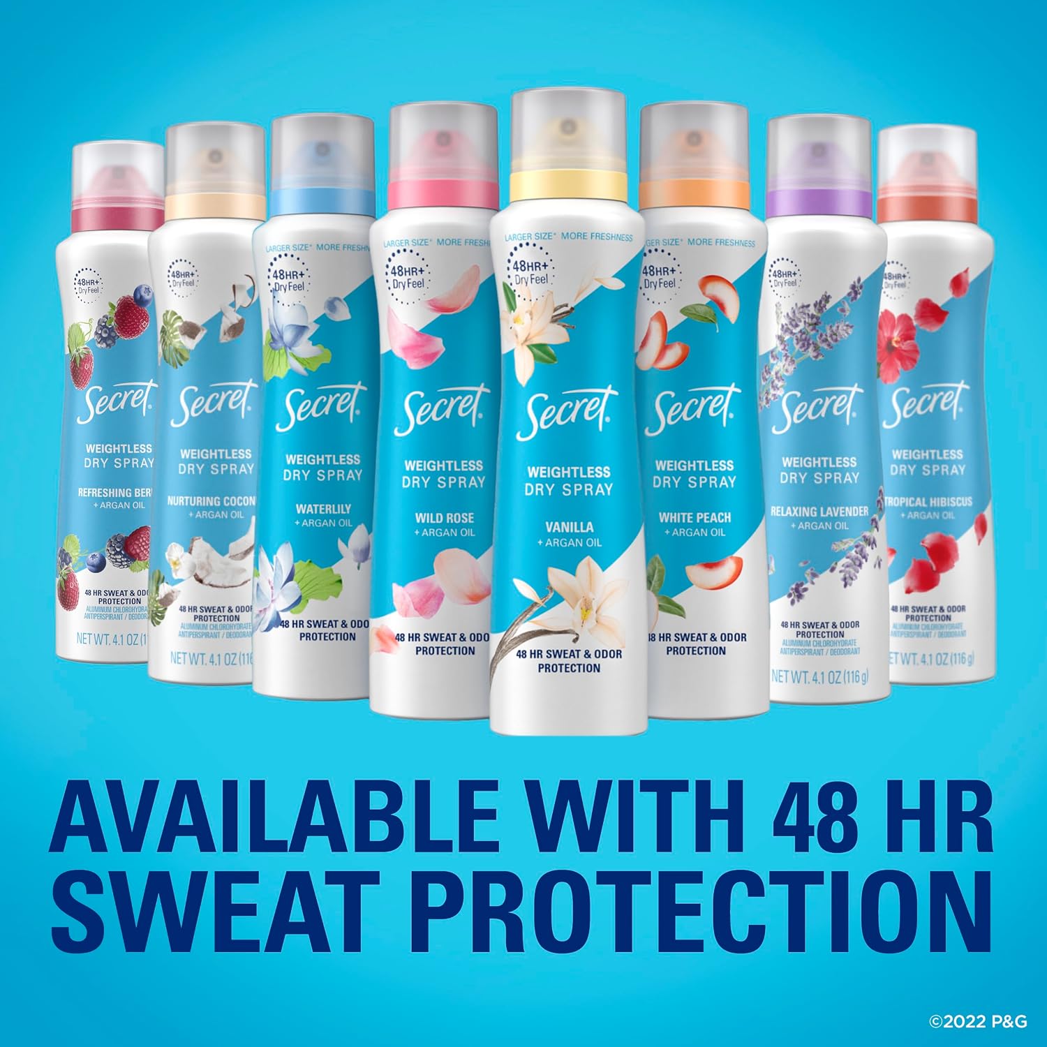 Secret Dry Spray Aluminum Free Deodorant for Women. 48hr Weightless Odor Protection. Gentle on Skin. Cherry Blossom Scent. 4.1 oz (Pack of 2)