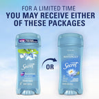 Secret Fresh Antiperspirant Deodorant for Women. 72hr Breathable Sweat & Odor Protection. Instant Freshness & Gentle. PH Balancing Minerals. Clear Gel. Cool Waterlily Scent. 2.6 oz (Pack of 3)