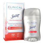 Secret Clinical Strength Antiperspirant Deodorant for Women. 3X Stress Protection. 72hr Sweat & Odor Protection. Pro-Hyaluronic Acid. Invisible Solid. Watermelon Summer Fizz Scent. 1.6 oz