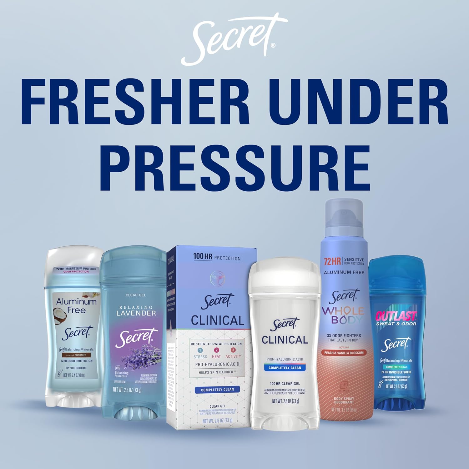 Secret Antiperspirant and Deodorant for Women. 24hr Sweat & Odor Protection. PH Balanced Protection. Gentle on Skin. Invisible Solid. Spring Breeze Scent. 2.6 oz (Pack of 2)
