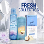 Secret Fresh Antiperspirant Deodorant for Women. 72hr Breathable Sweat & Odor Protection. Instant Freshness & Gentle. PH Balancing Minerals. Clear Gel. Cocoa Butter Scent. 2.6 oz