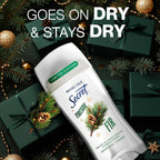 Secret Fresh Antiperspirant Deodorant for Women. Fireside Fir Scent. 2.6oz | 72 Hour Holiday Sweat & Odor Protection with Pro-Hyaluronic Acid. Limited Edition Invisible Solid. pH Balancing Minerals