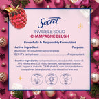 Secret Fresh Antiperspirant Deodorant. Champagne Blush Scent. 2.6oz | 72 Hour Holiday Sweat & Odor Protection with Pro-Hyaluronic Acid. Limited Edition Invisible Solid. pH Balancing Minerals