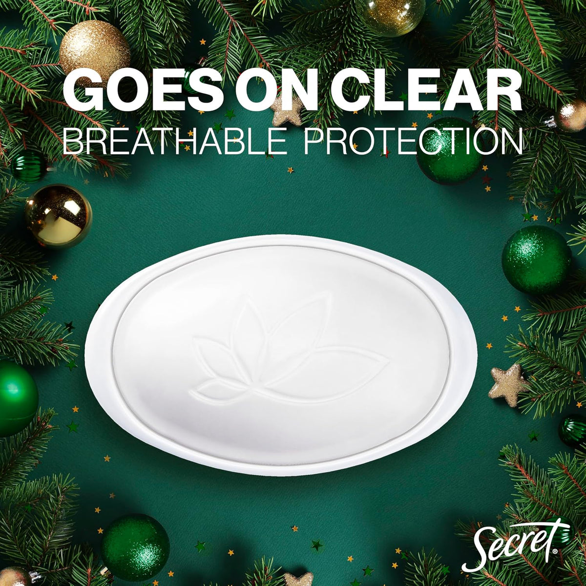 Secret Fresh Antiperspirant Deodorant for Women. Fireside Fir Scent. 2.6oz | 72 Hour Holiday Sweat & Odor Protection with Pro-Hyaluronic Acid. Limited Edition Invisible Solid. pH Balancing Minerals