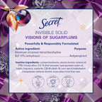 Secret Fresh Antiperspirant Deodorant. Visions of Sugarplums Scent. 2.6oz | 72 Hour Holiday Sweat & Odor Protection with Pro-Hyaluronic Acid. Limited Edition Invisible Solid. pH Balancing Minerals