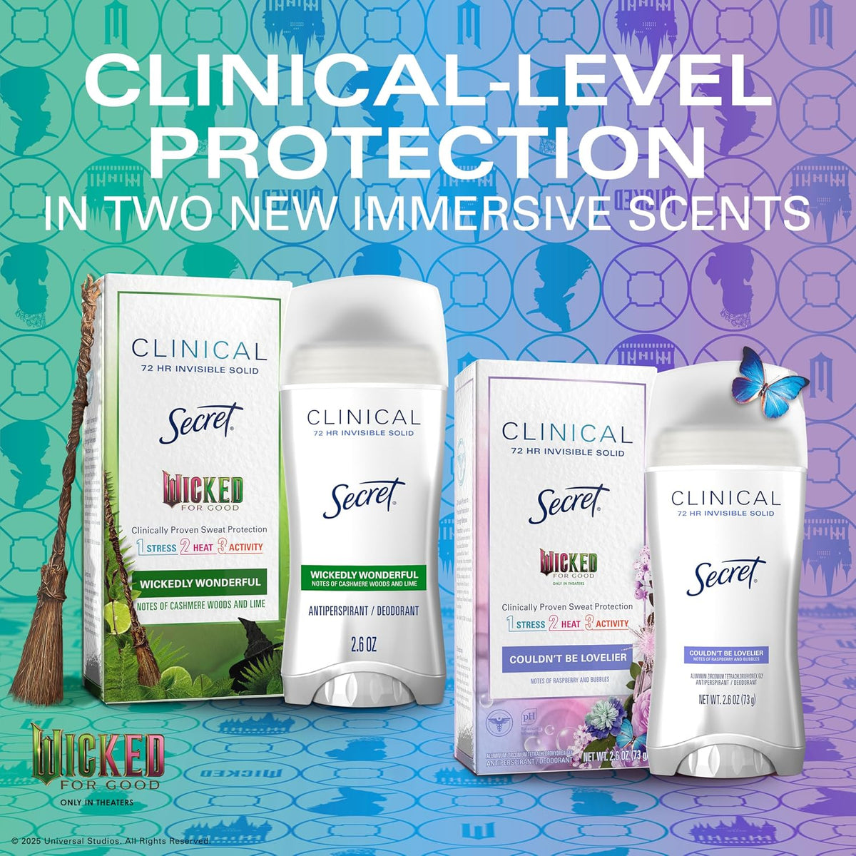Secret Clinical Strength Antiperspirant Deodorant for Women. Wickedly Wonderful. 3X Sweat Protection. 72hr Sweat & Odor Protection. PH Balanced. Invisible Solid. Cashmere Woods & Lime Scent. 2.6 oz